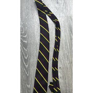 Giuseppe Neck Tie For Men's One Size Yellow Diagonal Stripes on Black